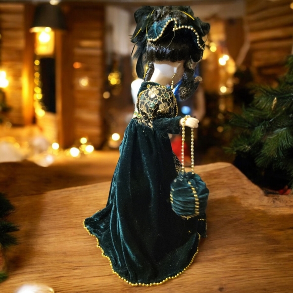 Vtg 05 Christina Verdi Special Edition Collection Porcelain Doll 18" Green Gold - Picture 7 of 14